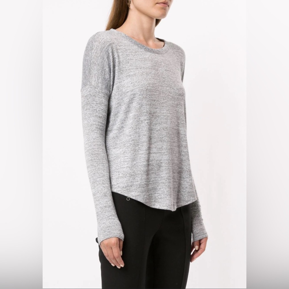 Rag & Bone Women’s Hudson Long-Sleeve Relaxed Fit Jersey Tee XS Heather Gray - Picture 2 of 16